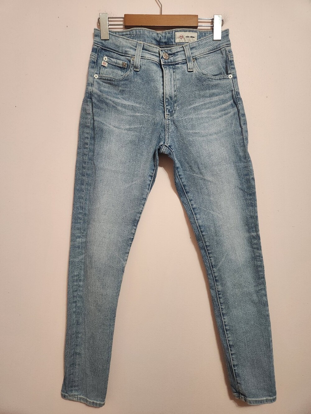 AG Adriano Goldschmied Farrah Skinny Jeans Light Wash Mid Rise Casual Denim 26R